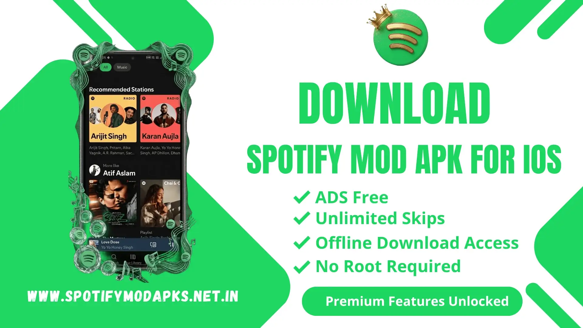 Spotify MOD APK For iOS Download Spotify Premium Features spotifymodapks.net.in