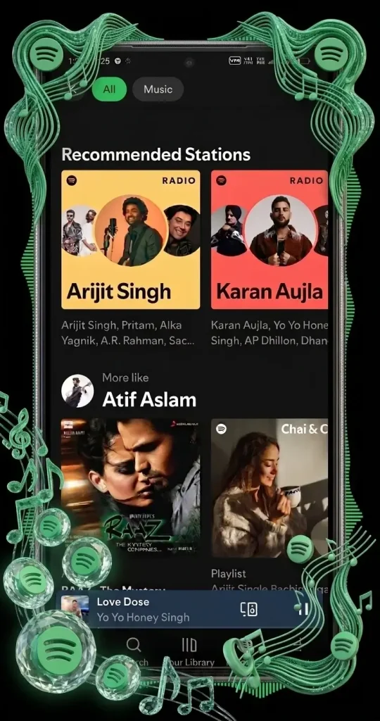 Spotify mod apk feature image of top logo spotifymodapks.net.in 